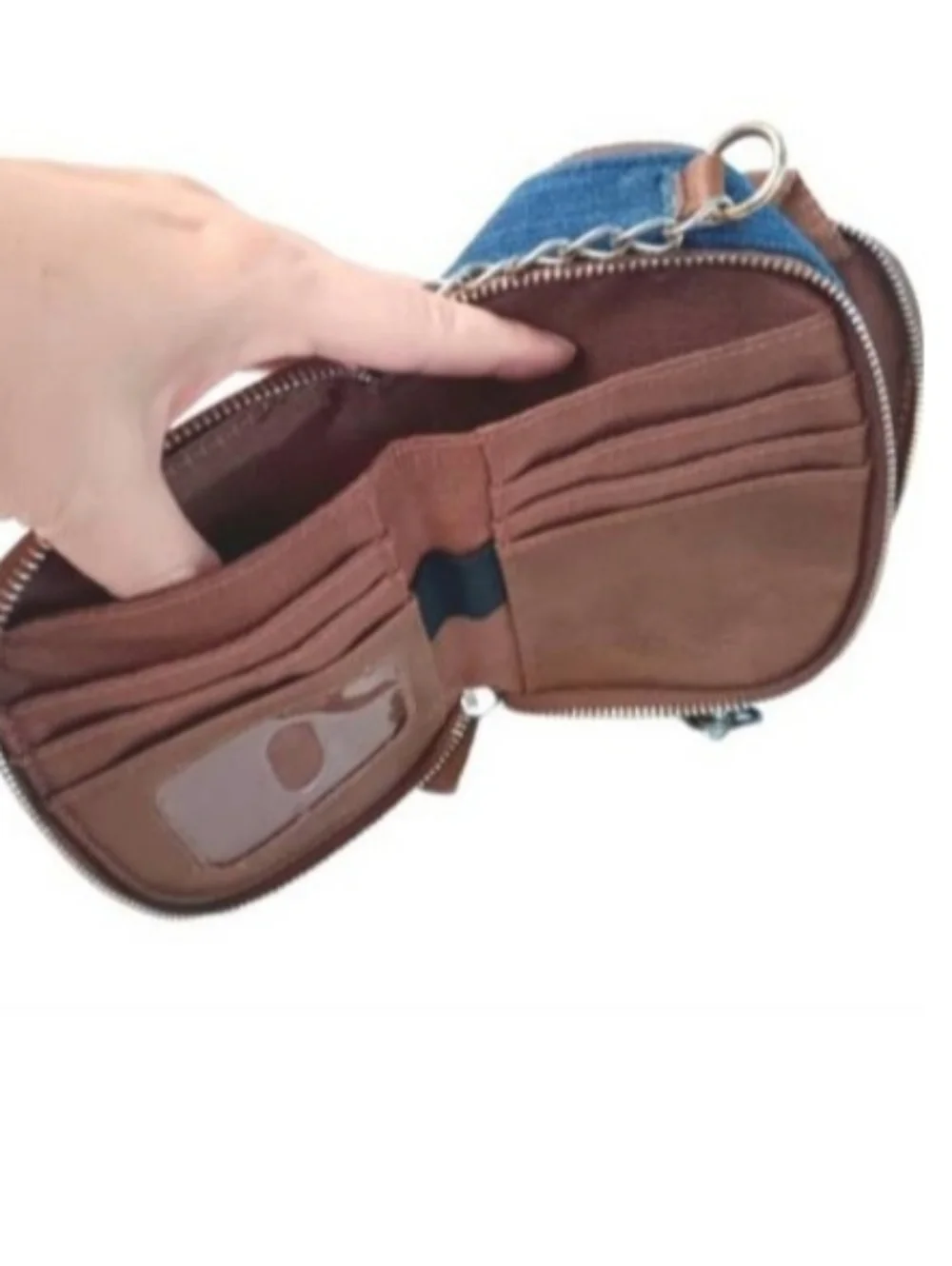 Jessica Simpson Mini Crossbody Wallet Bag | EUC | Denim, Studs, Zip Around